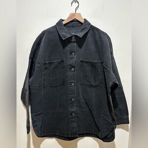 NWT Hudson Black Oversize Denim Jean Jacket - Button Front - Women’s Size XL